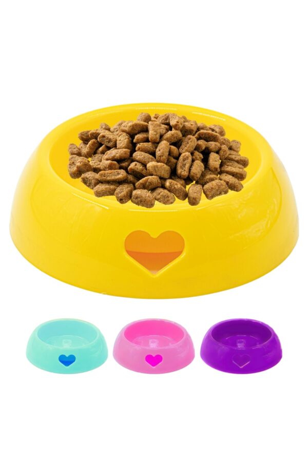Kalp Desen Plastik Mama Kabı Kedi Köpek